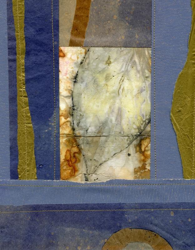 Botanical Print with Gold and Blue