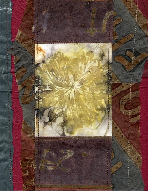 Botanical Print with Brown and Red