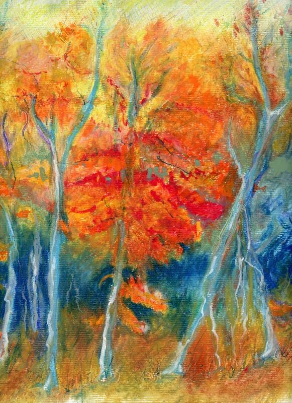 Trees with Orange and Blue
